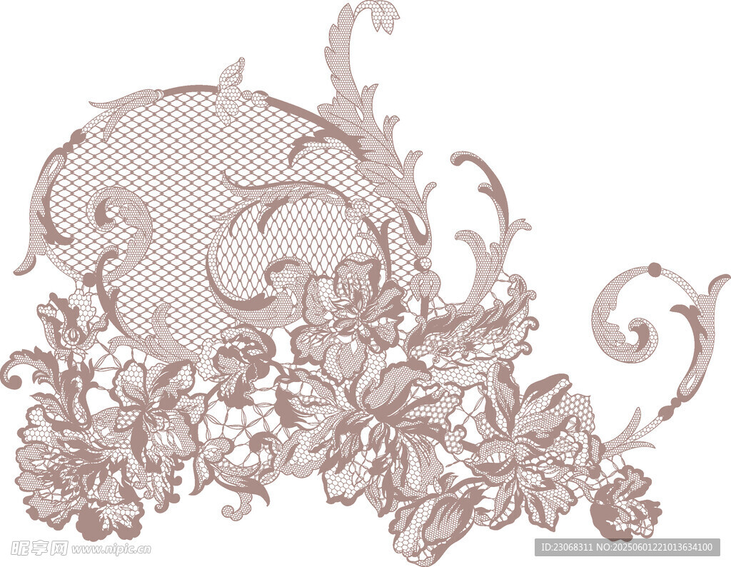 复古花卉藤蔓装饰图案