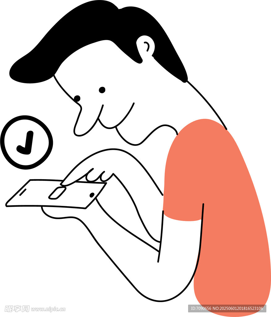 男子专注使用平板电脑