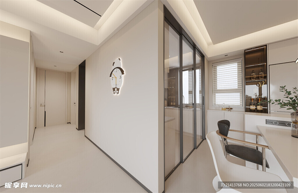 现代简约风格美发店走廊