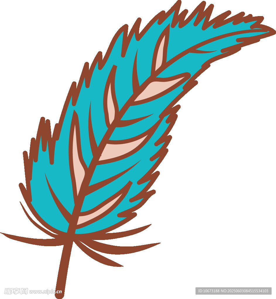 蓝色羽毛插画