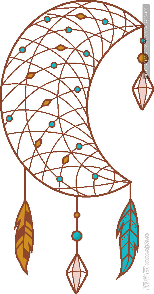 梦幻新月捕梦网装饰图案