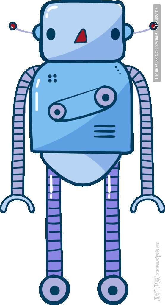蓝色卡通机器人形象
