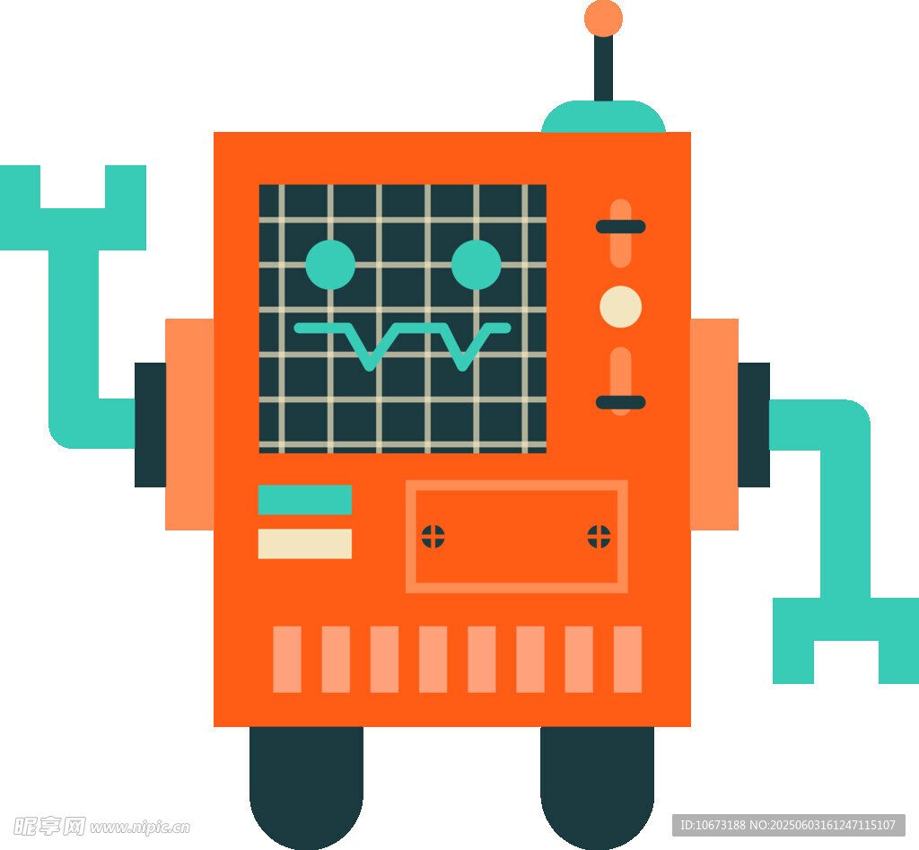 橙色机器人形象设计