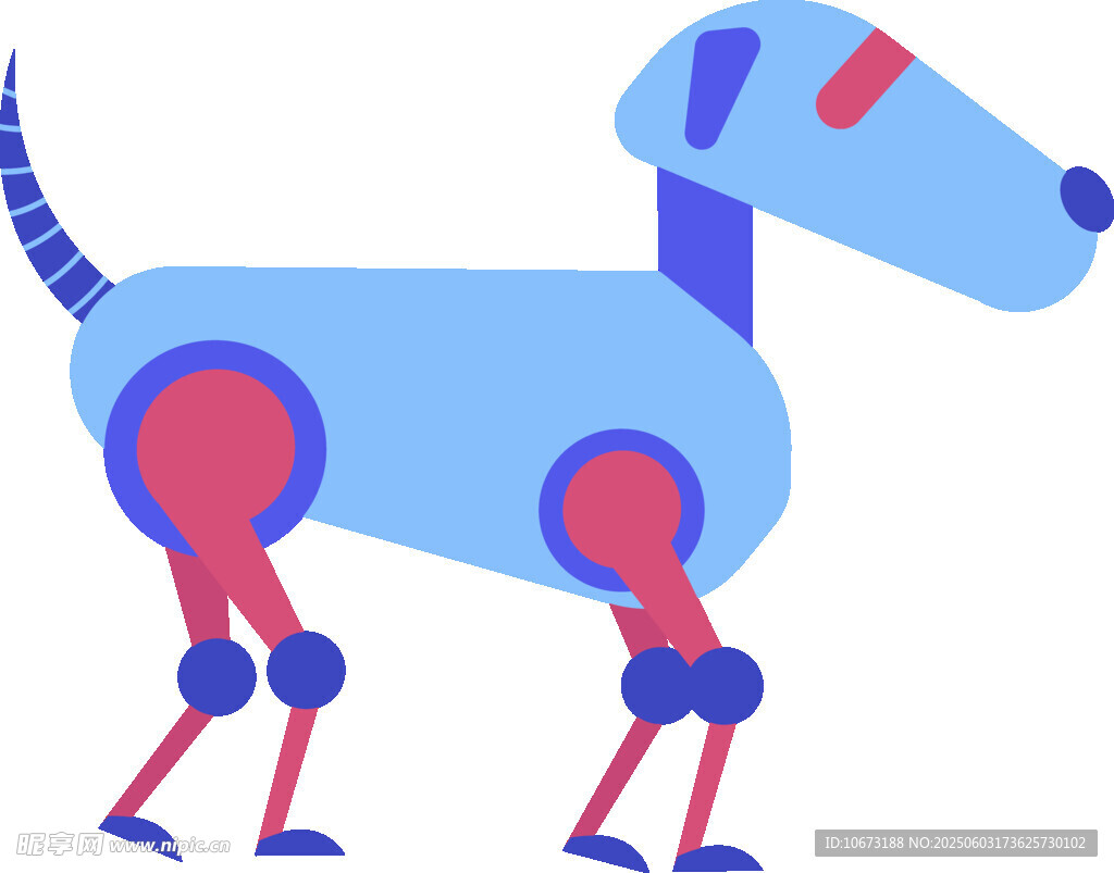 蓝色机械狗形象设计