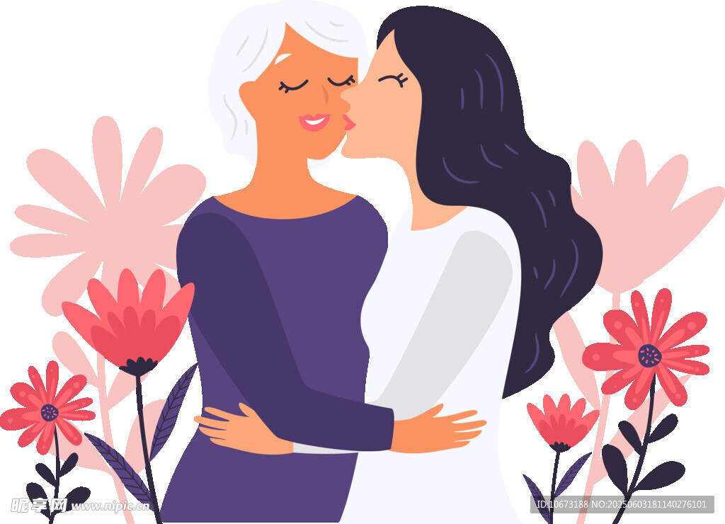 母女相拥的温馨瞬间