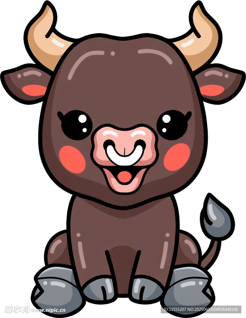 可爱小牛卡通形象