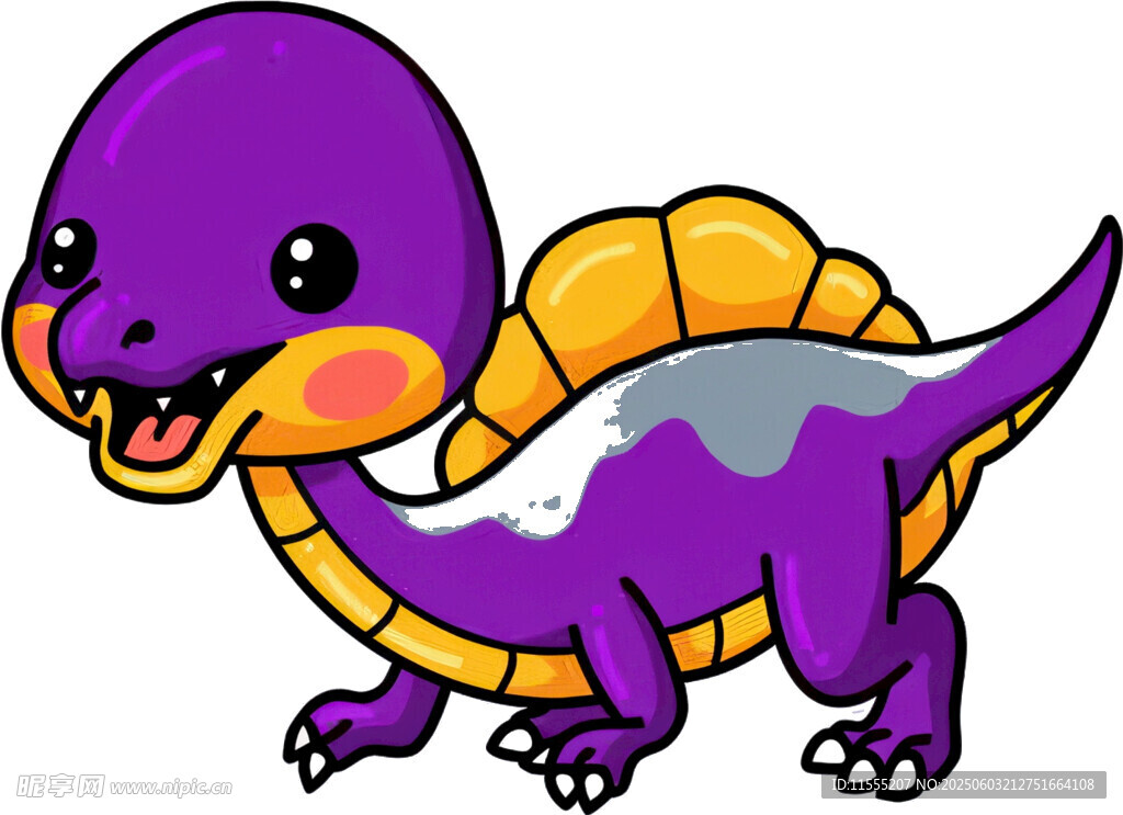 可爱紫色小恐龙形象