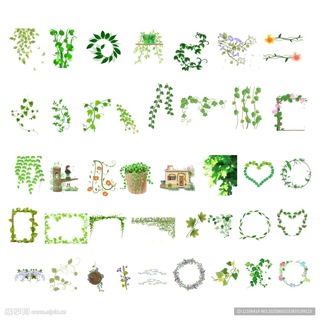 绿色装饰元素集合