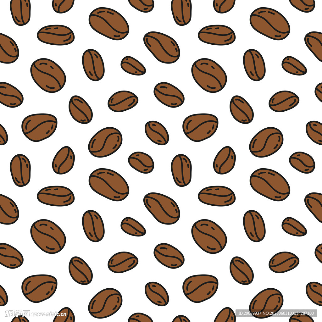 咖啡豆无缝图案背景