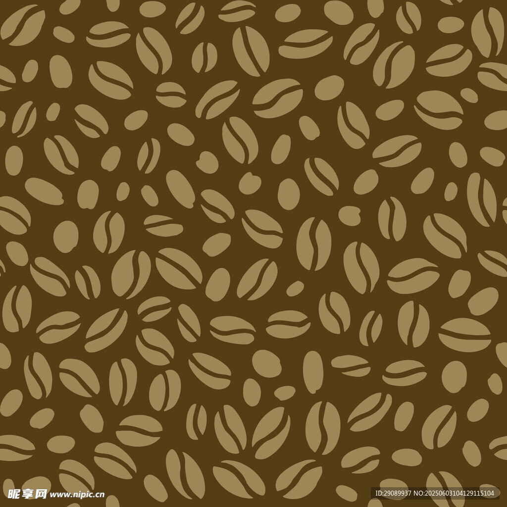 咖啡豆无缝图案背景