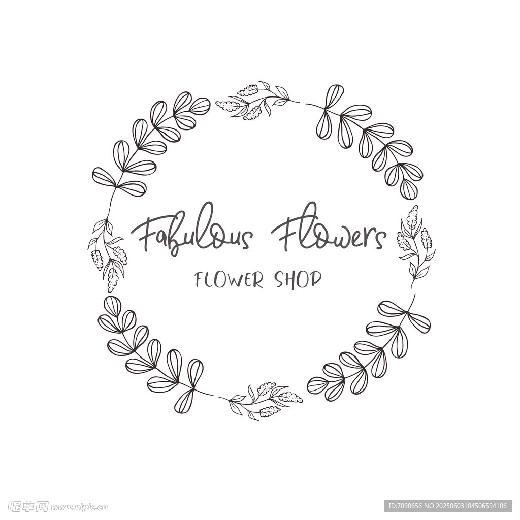 花卉手绘标志设计