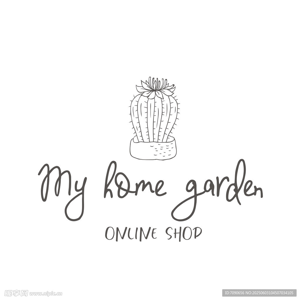 手绘家居仙人掌花园 