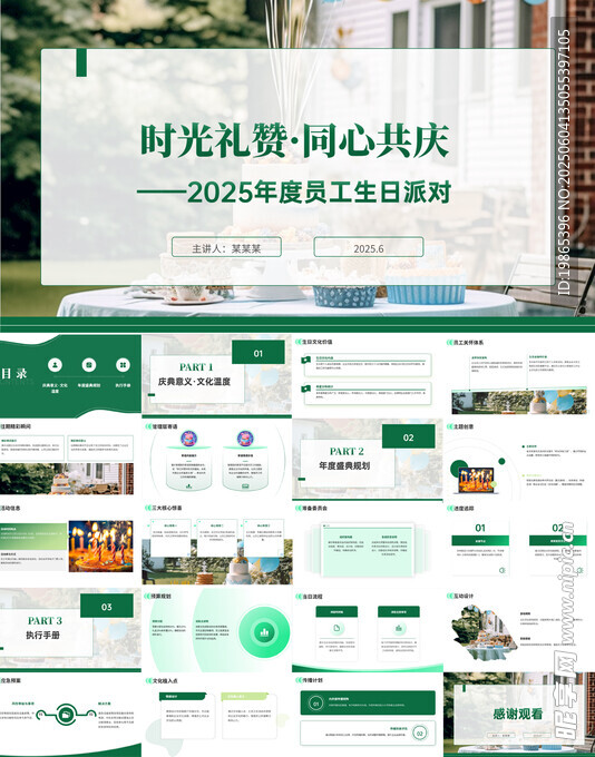企业员工生日会PPT模板