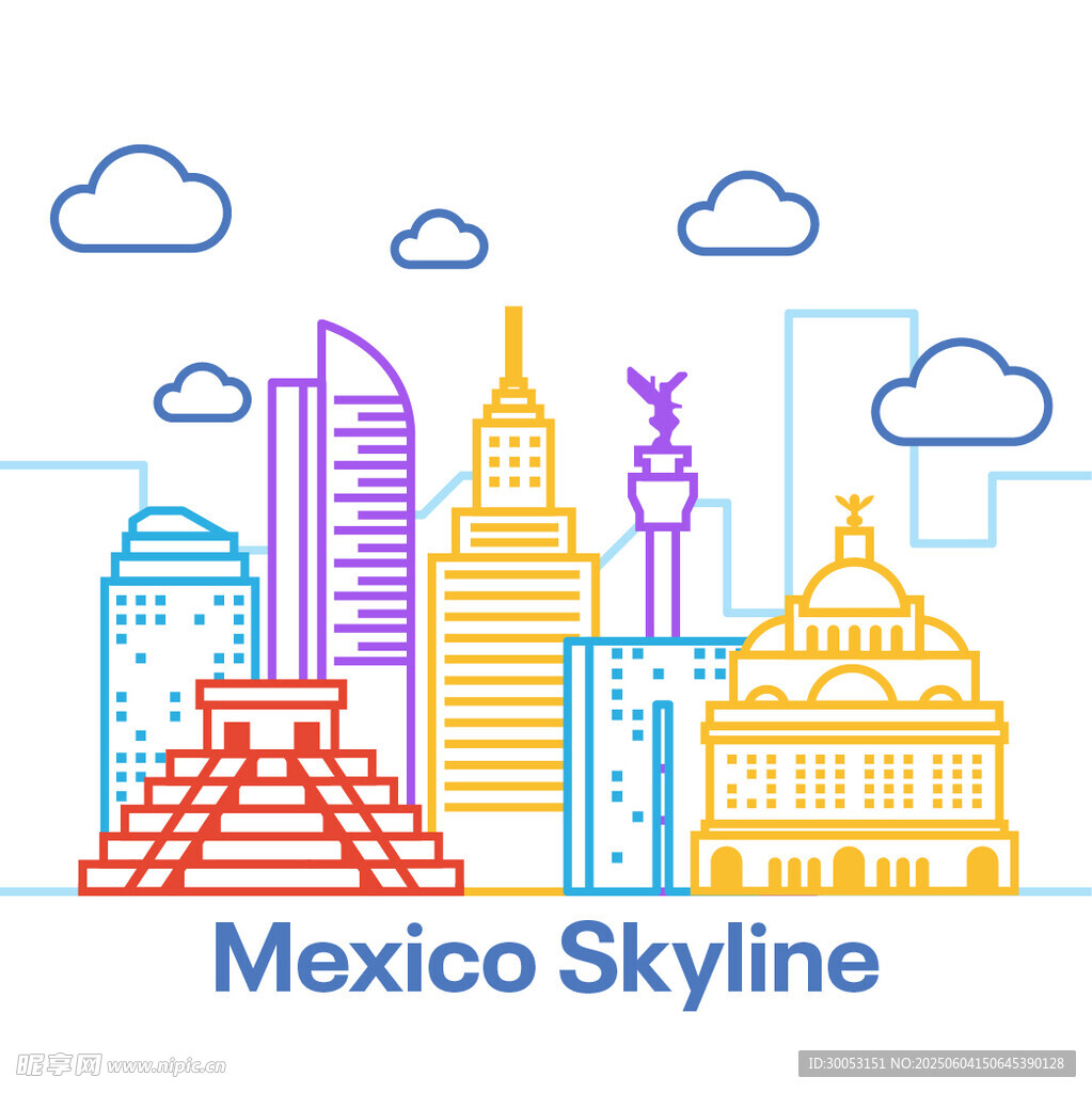 墨西哥城市天际线景观