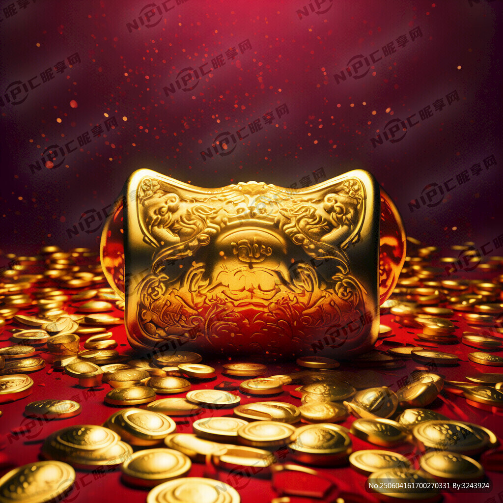 红色背景里的金元宝