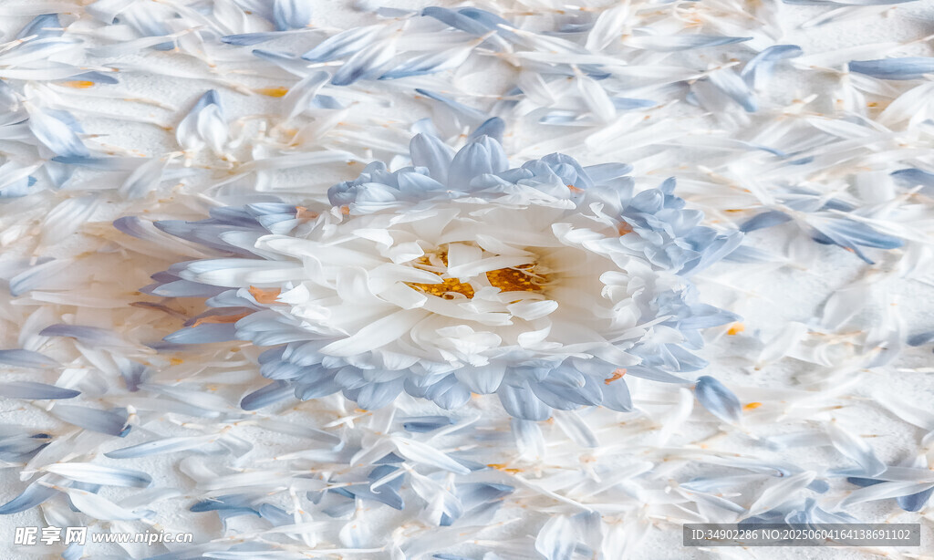 蓝白交织毛绒质感面料