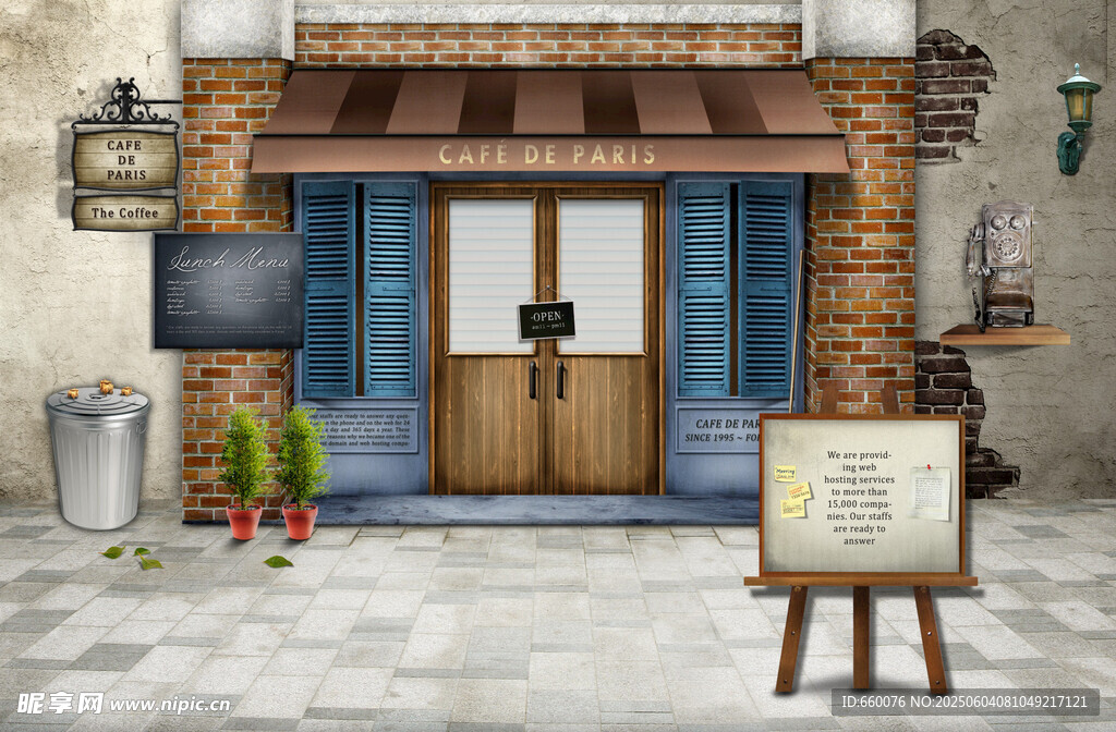 复古风街边小店场景