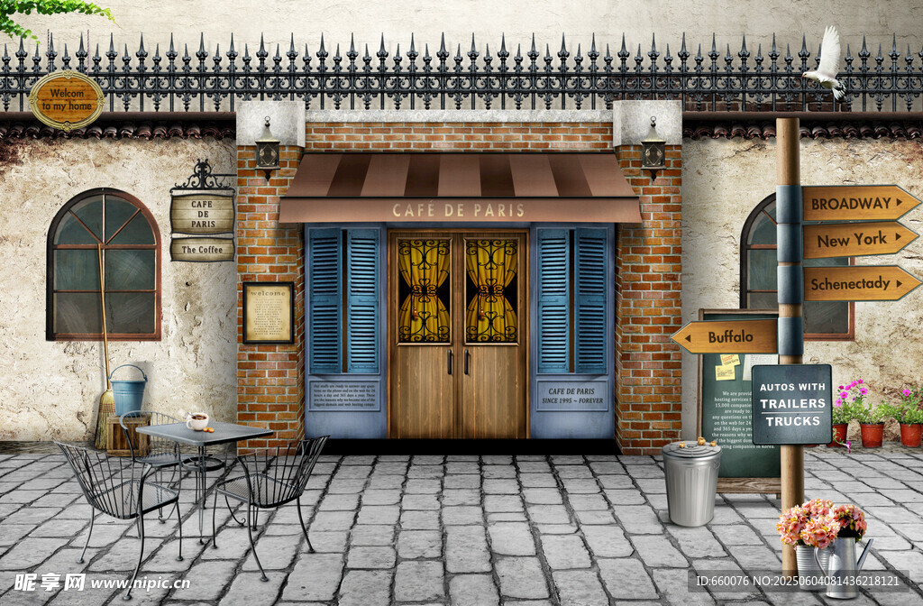 复古风格的街边特色小店