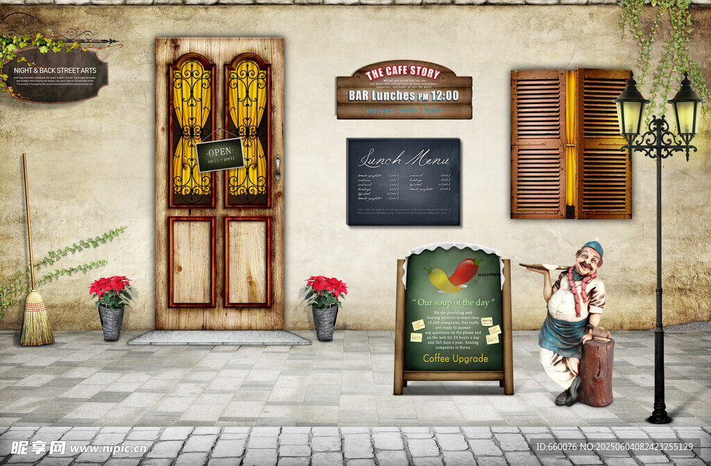 复古风格街边小店场景