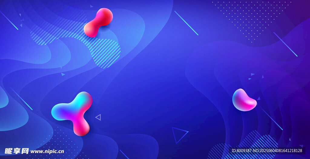 梦幻炫彩流体元素插画背景