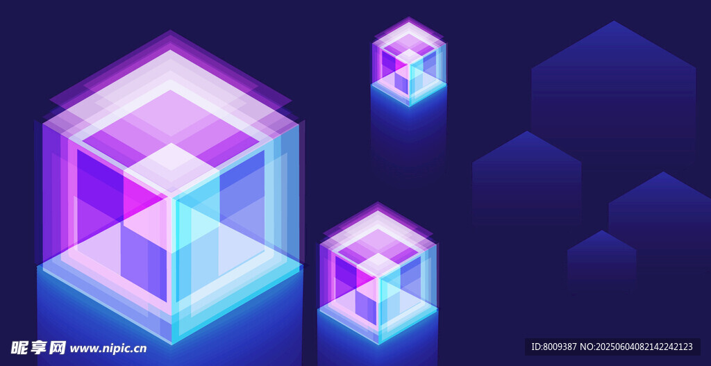 炫彩立体方块科技感画面
