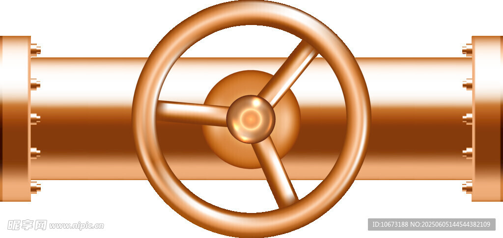 铜质管道阀门特写