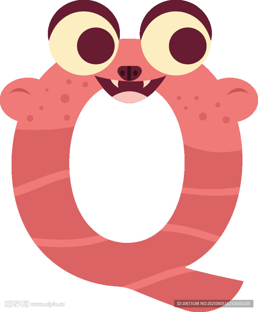 可爱卡通字母Q形象