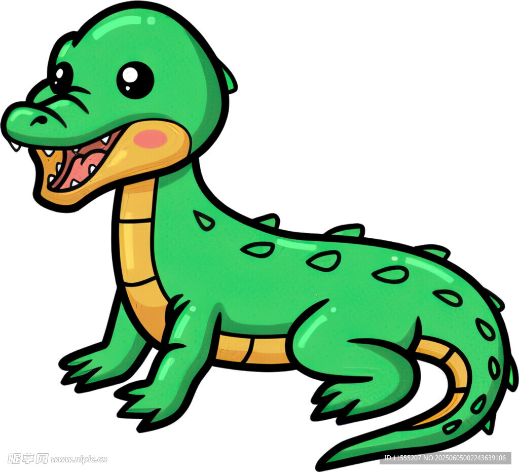 可爱卡通小鳄鱼形象