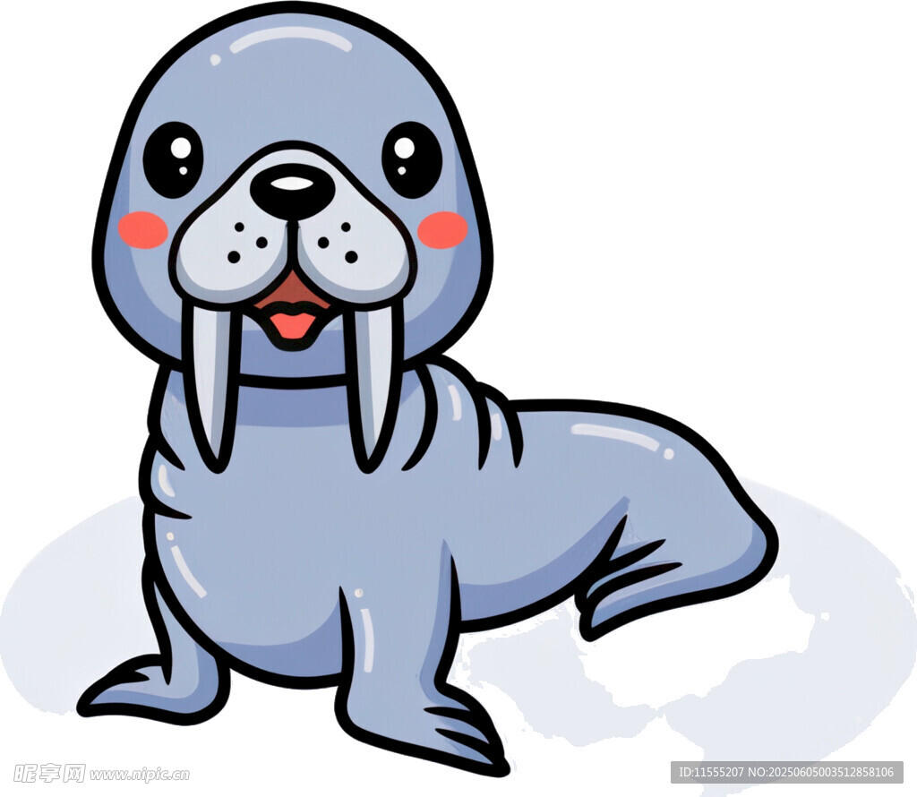 可爱海象卡通形象