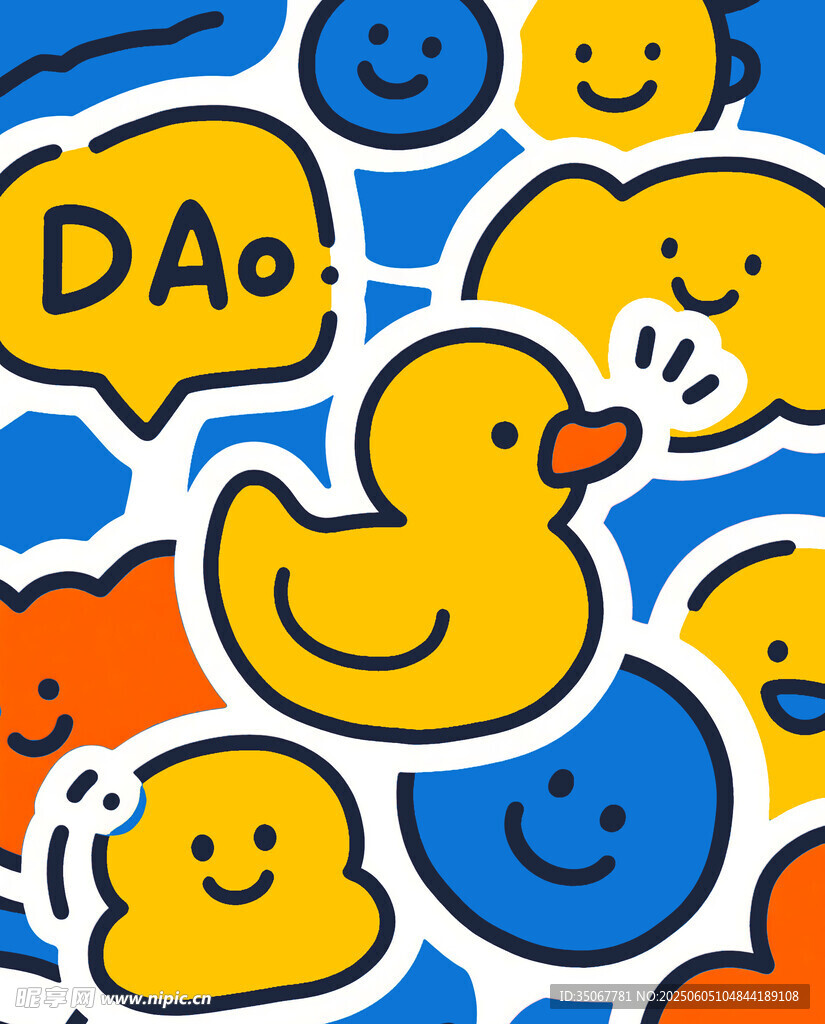 卡通小黄鸭背景