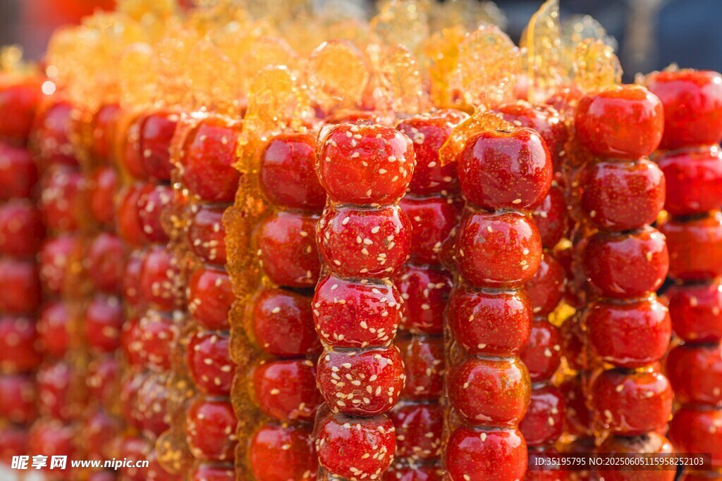 晶莹糖葫芦特写