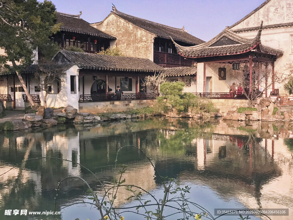 江南水乡古宅临水景致