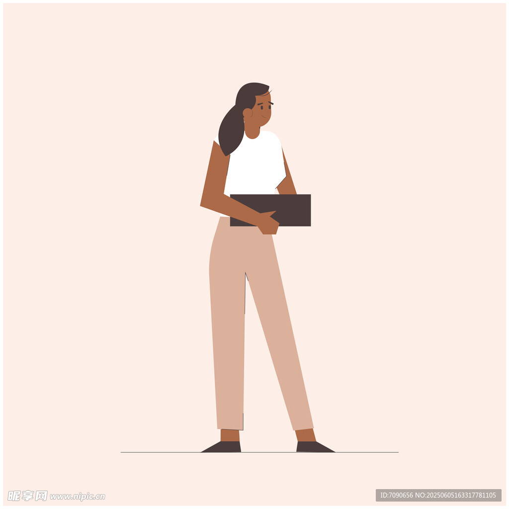 手持文件夹的职场女性