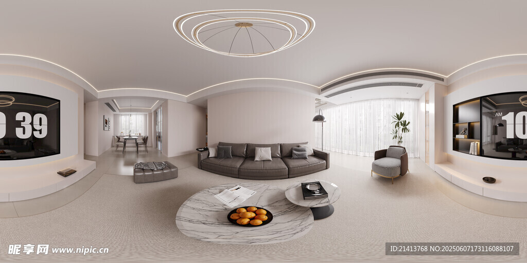 现代简约风全景室内空间