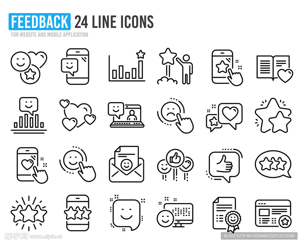 24个业务相关线性图标集