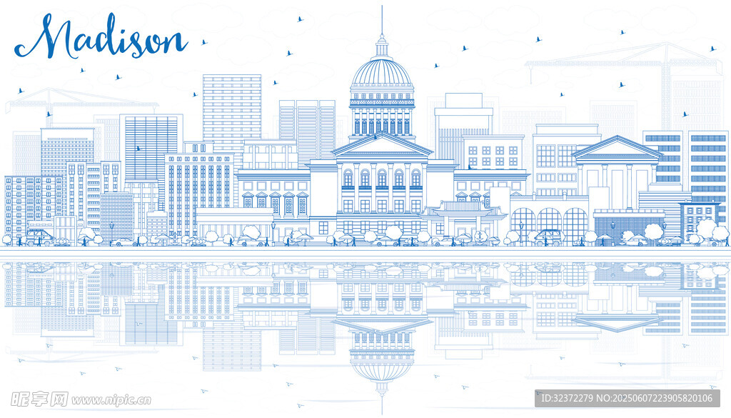 麦迪逊城市天际线景观