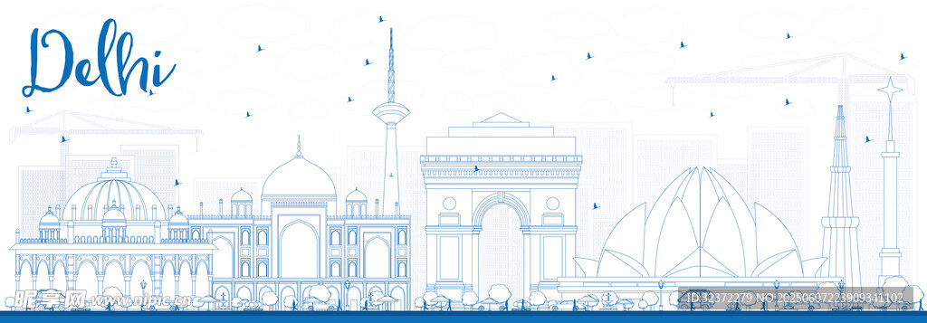 底特律城市天际线蓝图