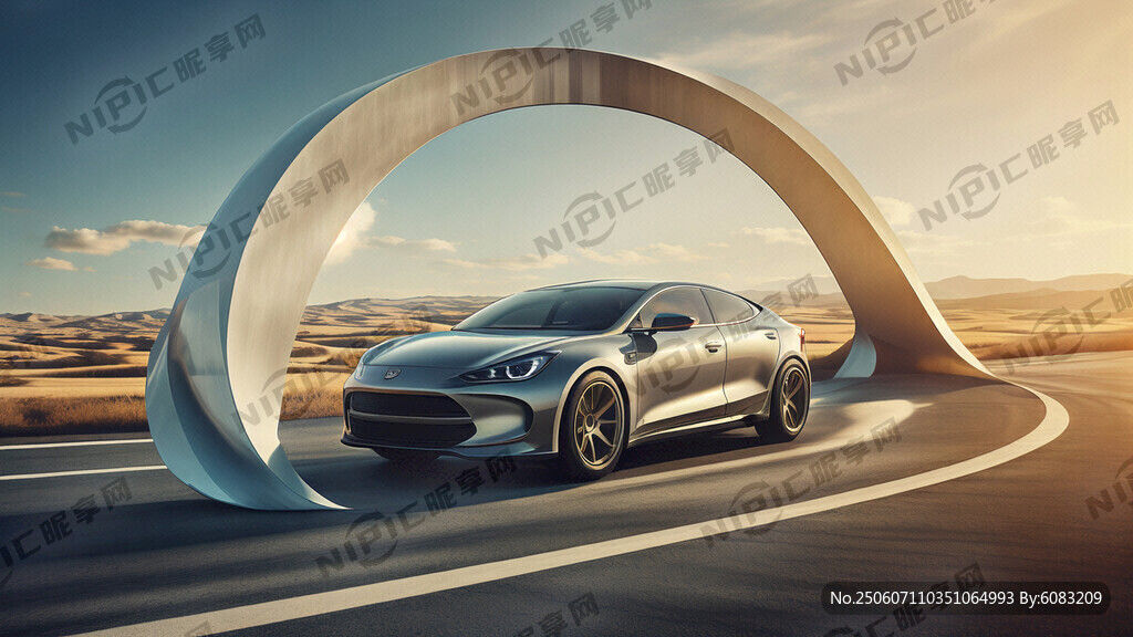 半圆形箭头 箭头尾部汽车