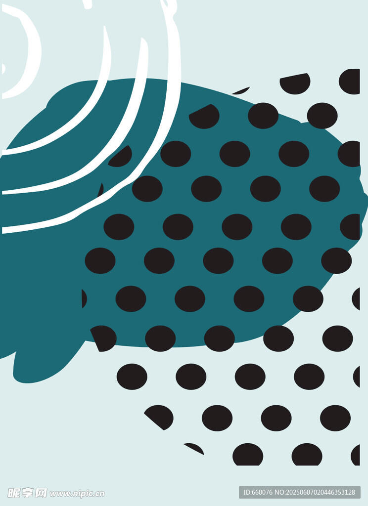 波点鱼抽象图案装饰画