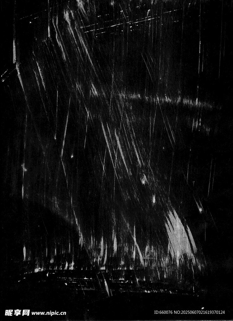抽象黑白笔触艺术画面