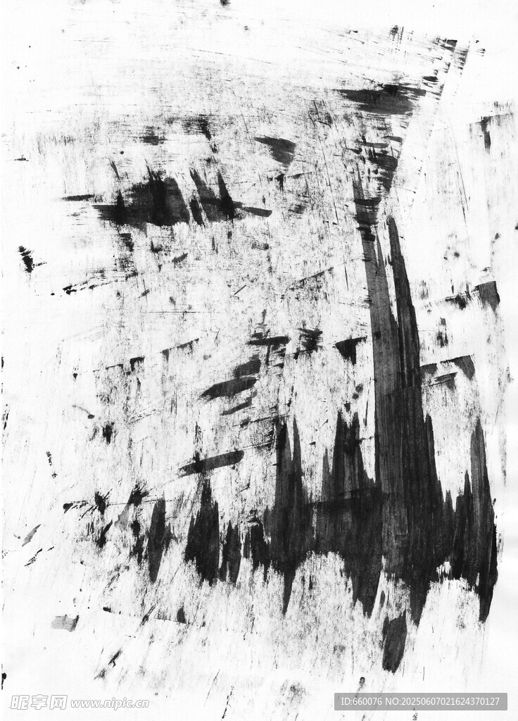 抽象黑白笔触艺术画面