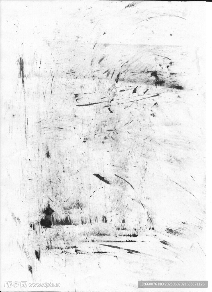 抽象黑白笔触艺术画面