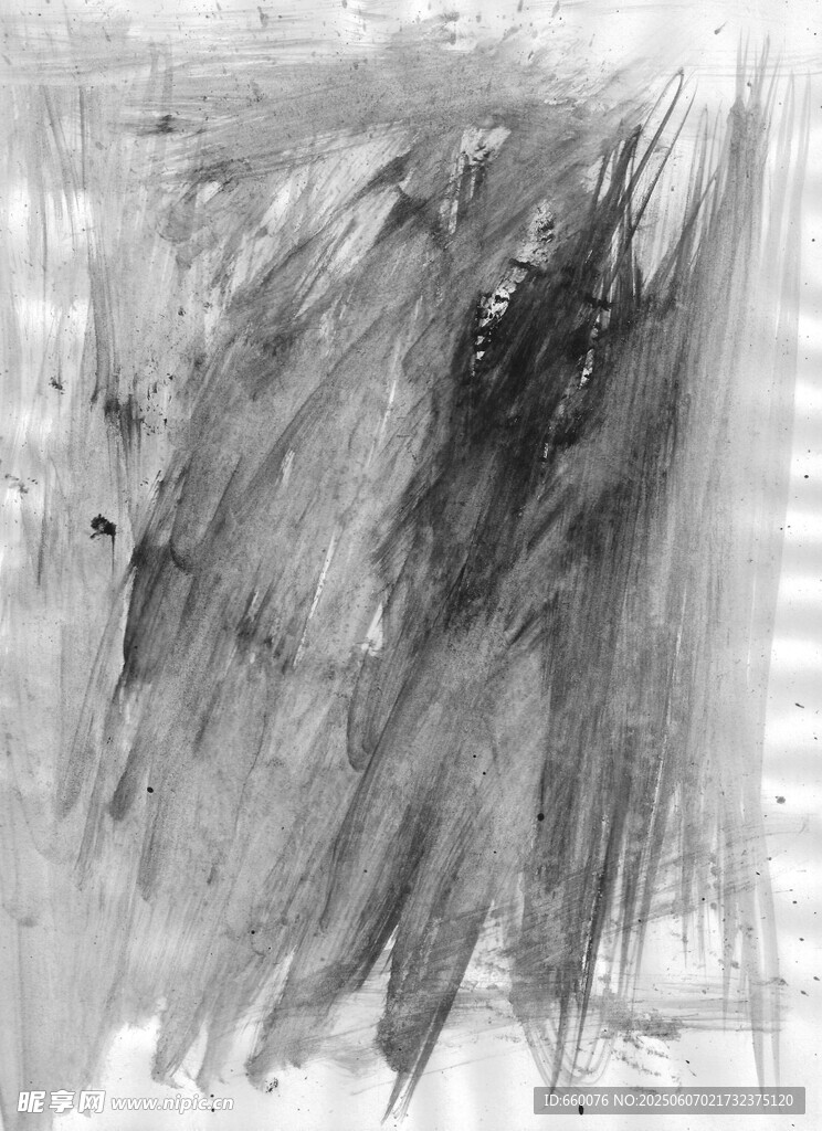 抽象黑白笔触艺术画作