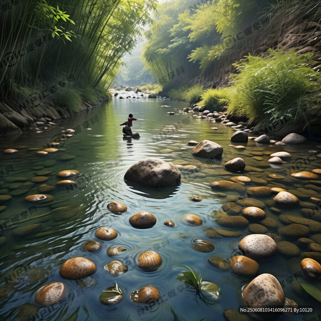 凤亭河碧绿幽深 一众一众的