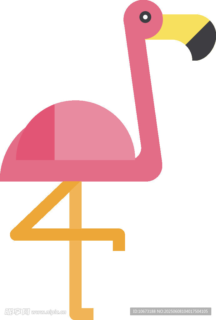 简约风粉色火烈鸟图标