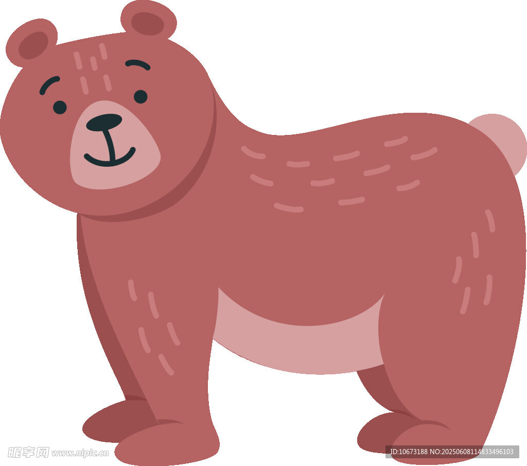 可爱站立棕熊卡通形象