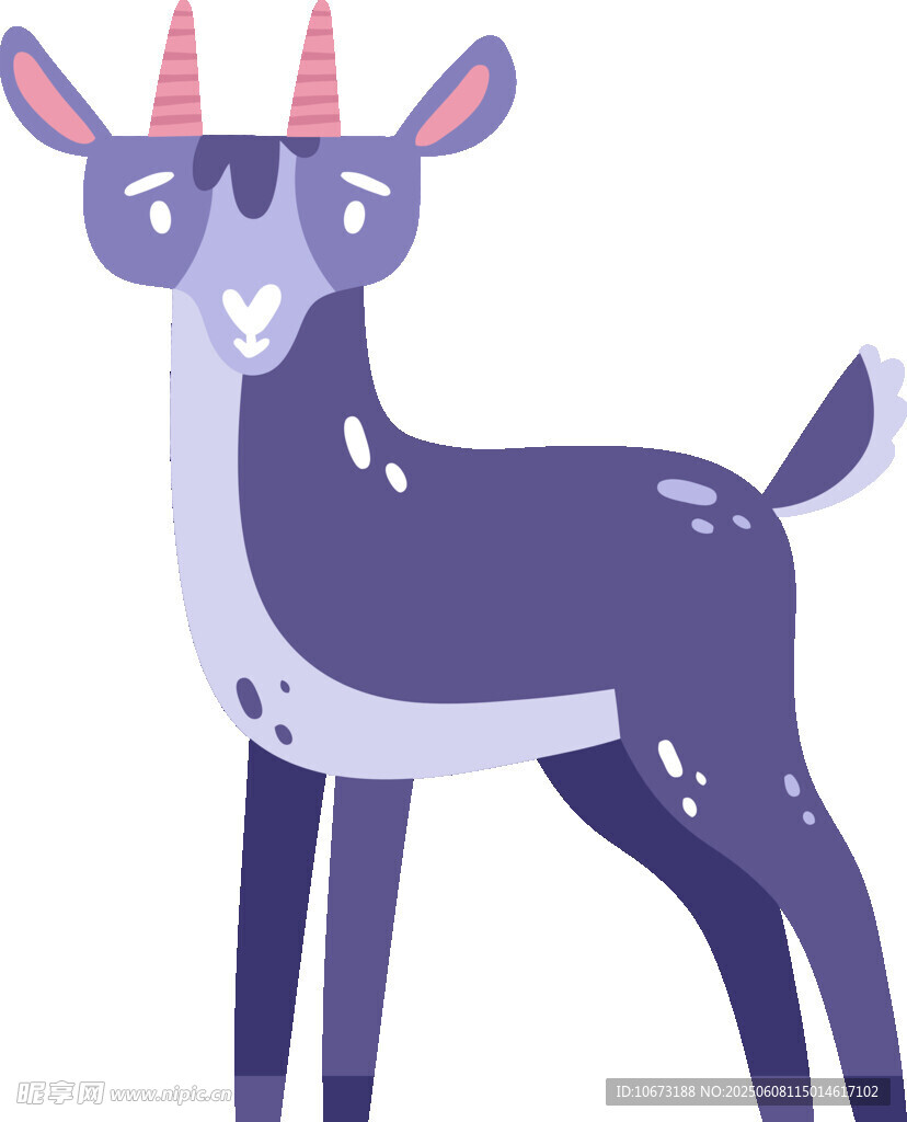 可爱紫色小鹿卡通形象