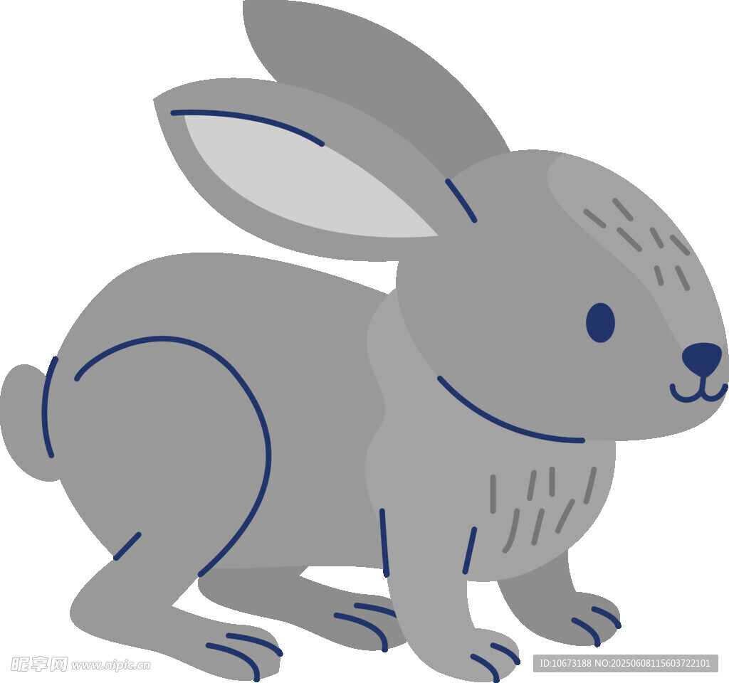灰色卡通兔子形象