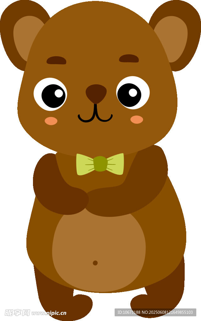 可爱小熊戴领结