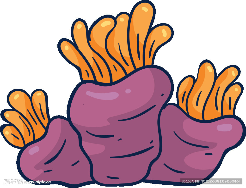 紫色根茎蔬菜插画